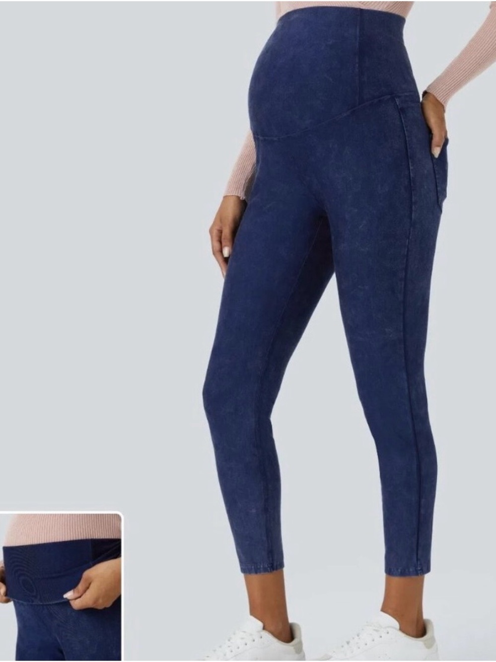 HALARA Navy Blue Maternity Skinny Jeans